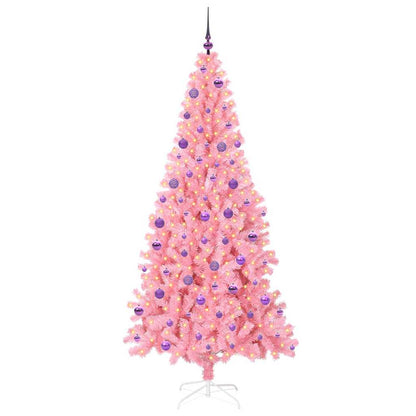 Albero di Natale con 300 LED con supporto Rosa 210 cm PVC