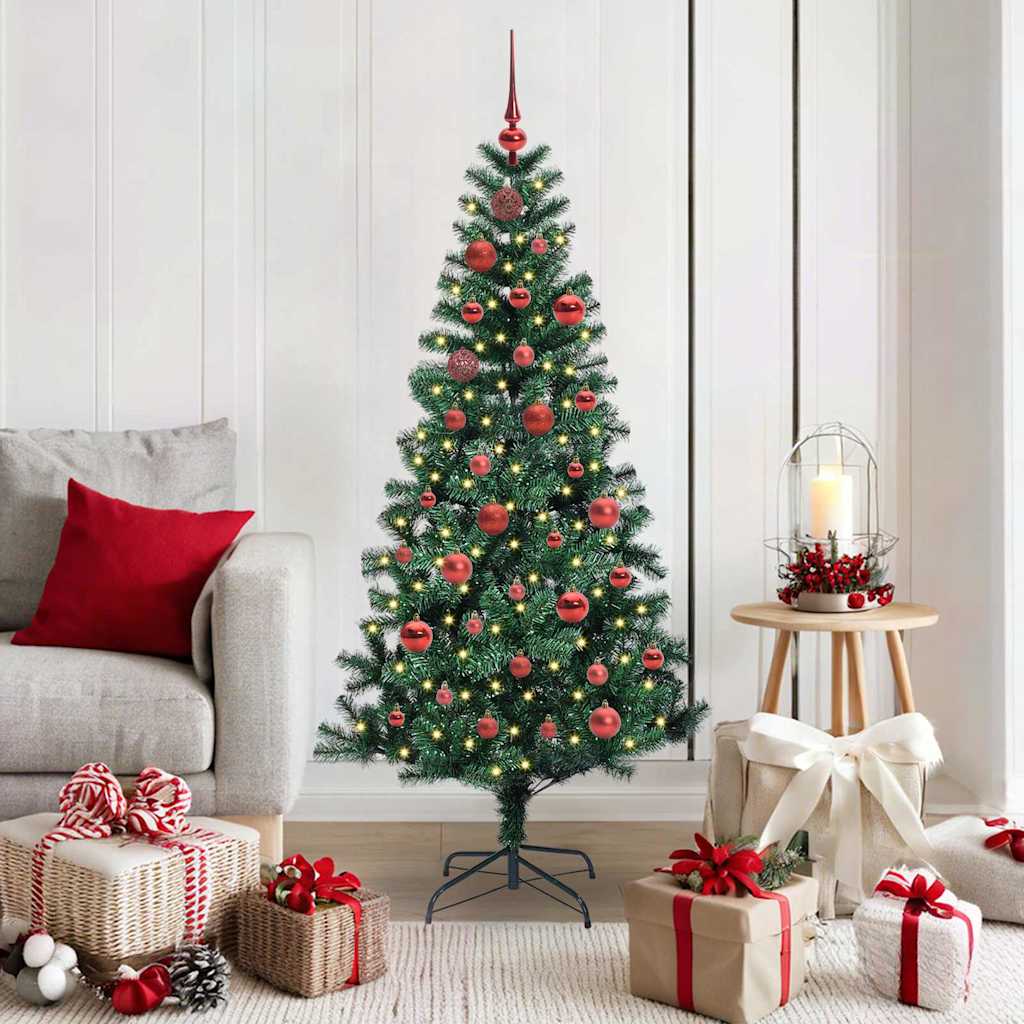 Albero di Natale artificiale con luci integrate Verde 150 cm