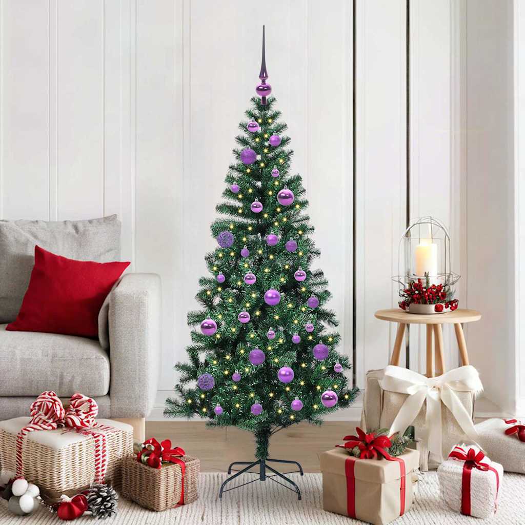 Albero di Natale artificiale con luci integrate Verde 150 cm