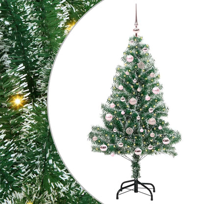 Albero di Natale Artificiale Imbiancato con Luci LED 150 cm