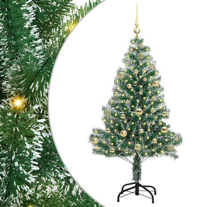Albero di Natale Artificiale Imbiancato con Luci LED 150 cm