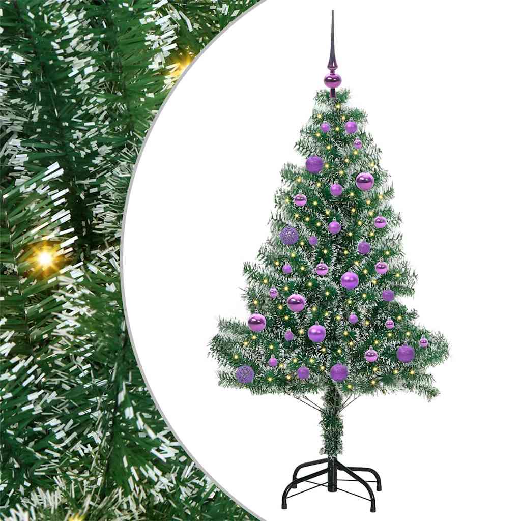 Albero di Natale Artificiale Imbiancato con Luci LED 150 cm