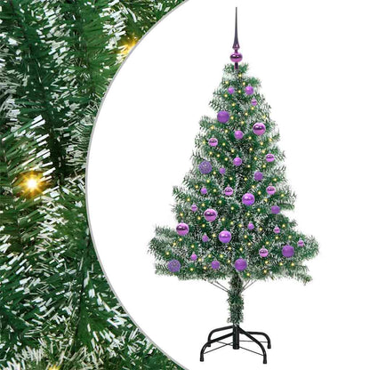 Albero di Natale Artificiale Imbiancato con Luci LED 150 cm