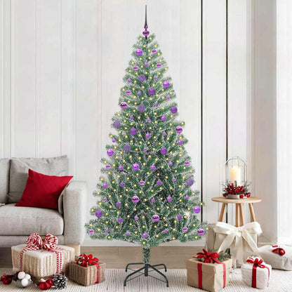 Albero di Natale Artificiale Imbiancato con Luci LED 210 cm
