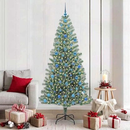 Albero di Natale Artificiale Imbiancato con Luci LED 210 cm