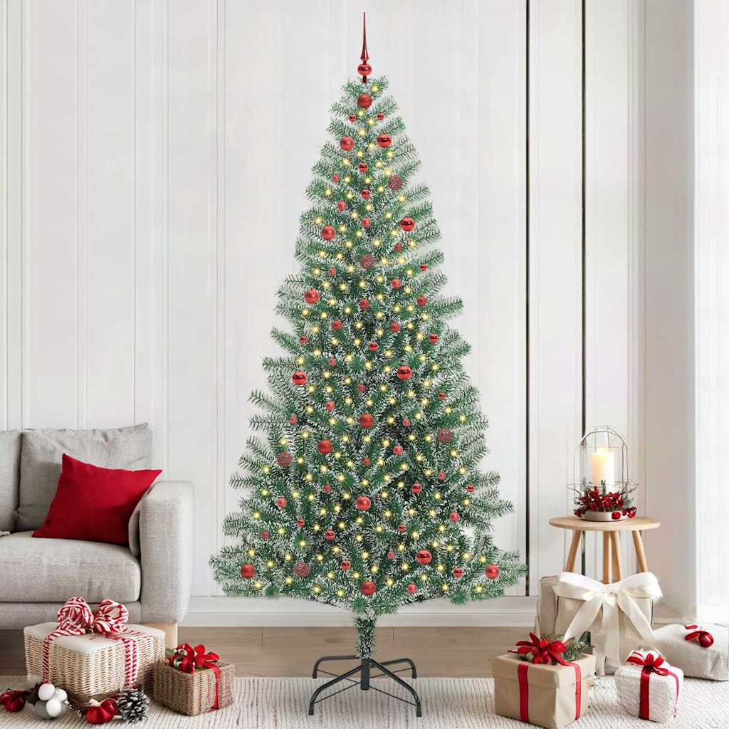 Albero di Natale Artificiale Imbiancato con Luci LED 240 cm