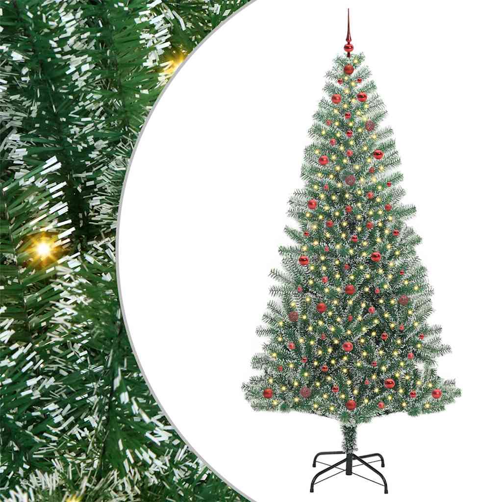 Albero di Natale Artificiale Imbiancato con Luci LED 240 cm