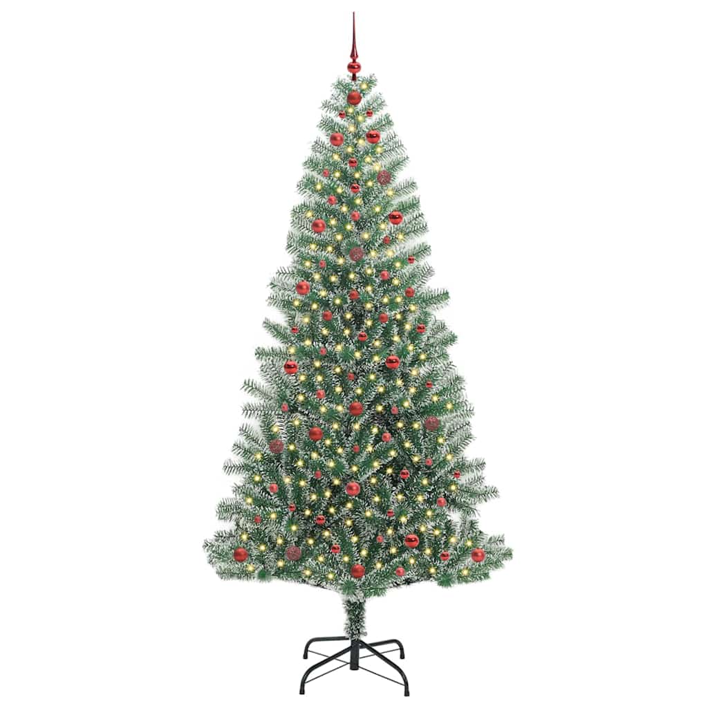 Albero di Natale Artificiale Imbiancato con Luci LED 240 cm