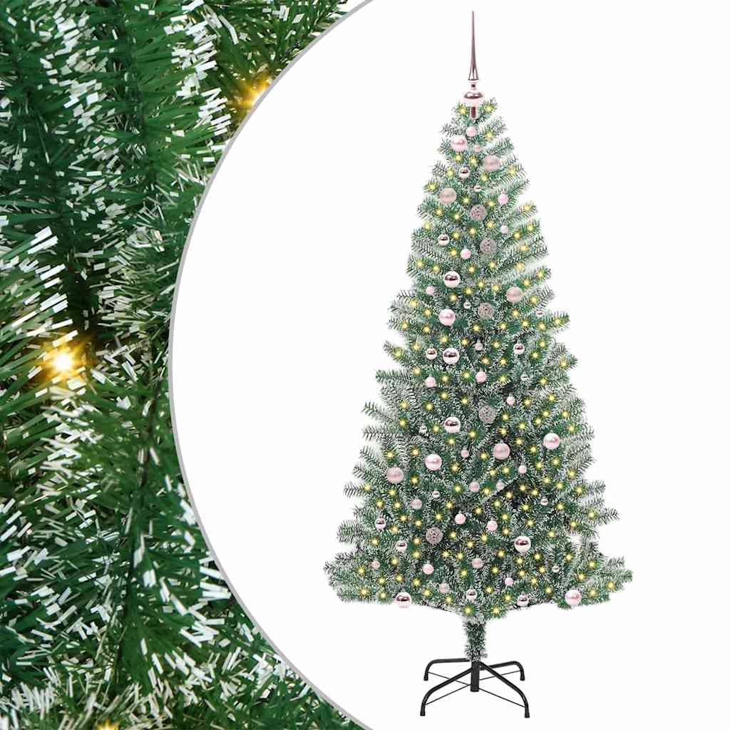 Albero di Natale Artificiale Imbiancato con Luci LED 240 cm