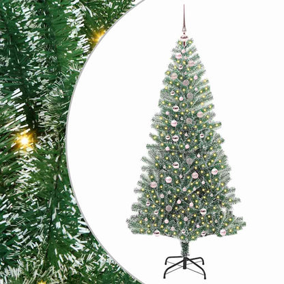 Albero di Natale Artificiale Imbiancato con Luci LED 240 cm