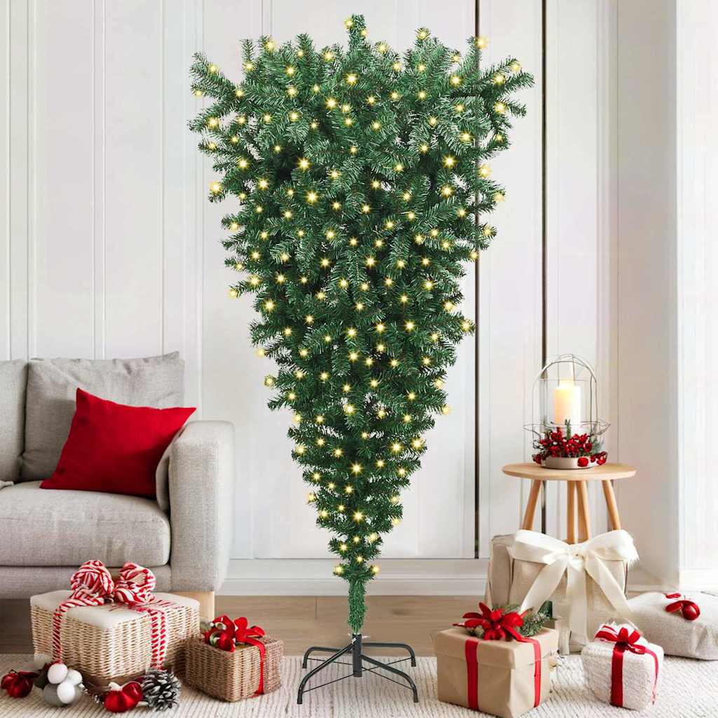Albero di Natale artificiale pre-illuminato rovesciato 180 cm