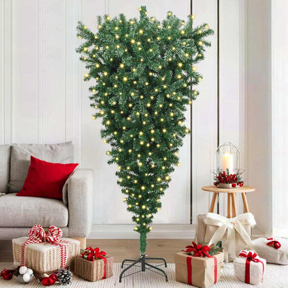 Albero di Natale artificiale pre-illuminato rovesciato 180 cm