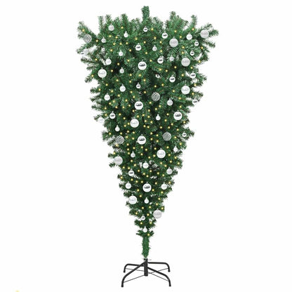 Albero di Natale artificiale pre-illuminato capovolto con set di palle