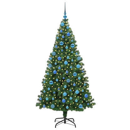 Albero di Natale artificiale preilluminato rovesciato con set di palline