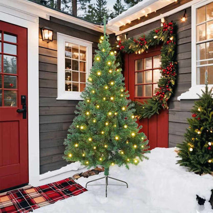 Albero di Natale artificiale con luci integrate Verde 210 cm