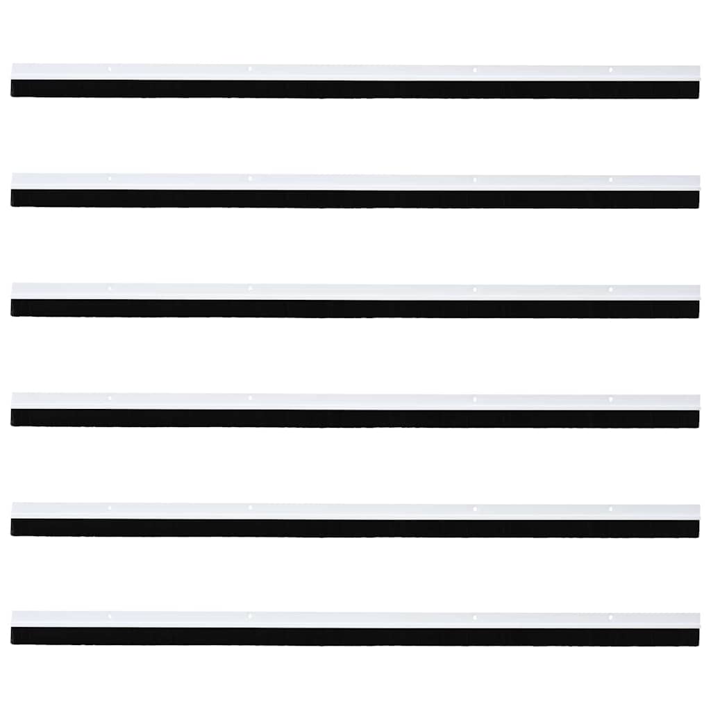 Spazzole per porte a vite 6 pcs Bianco 100 cm Lega di alluminio