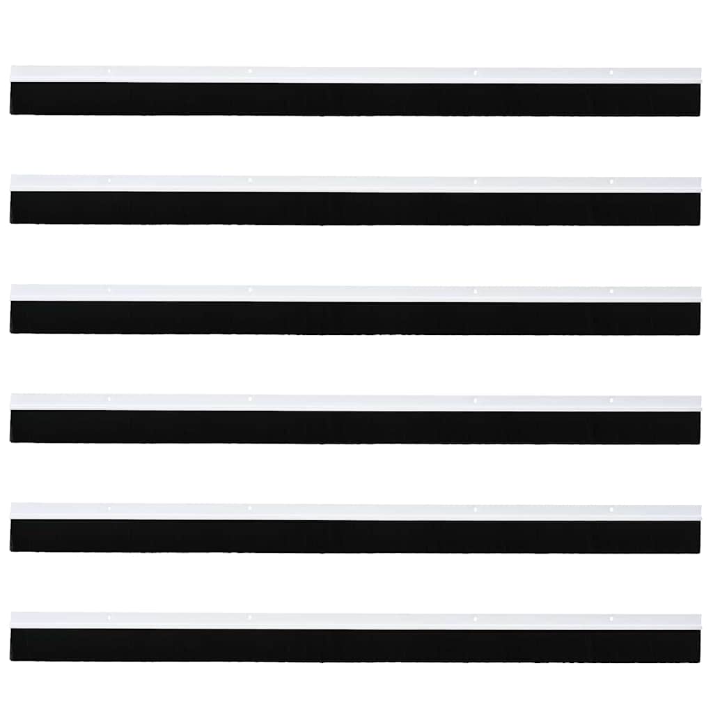 Spazzole per porte a vite 6 pcs Bianco 100 cm Lega di alluminio