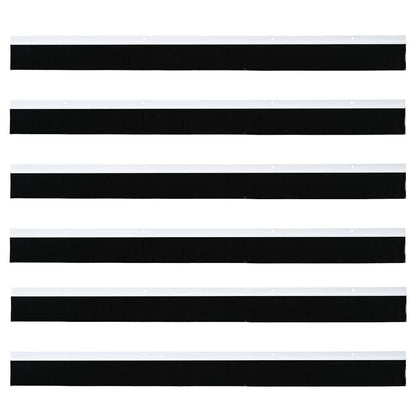 Spazzole per porte a vite 6 pcs Bianco 100 cm Lega di alluminio
