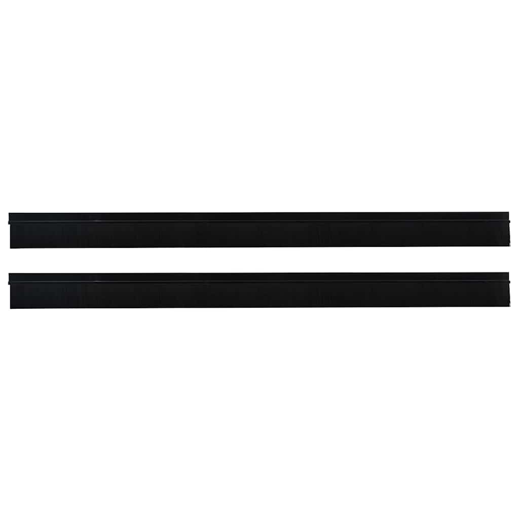 Spazzole per porte autoadesive 2 pcs Nero 100 cm