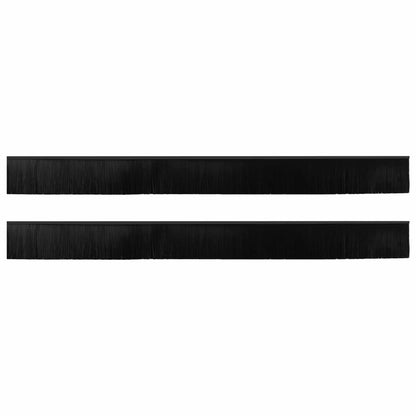 Spazzole per porte autoadesive 2 pcs Nero 100 cm