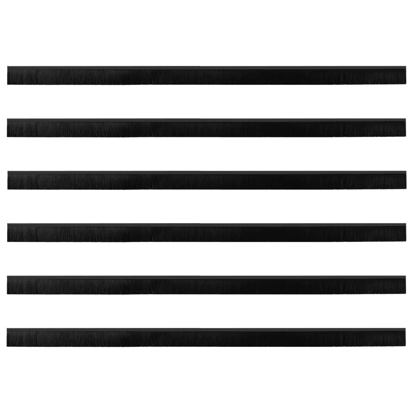 Spazzole per porte autoadesive 6 pcs Nero 100 cm