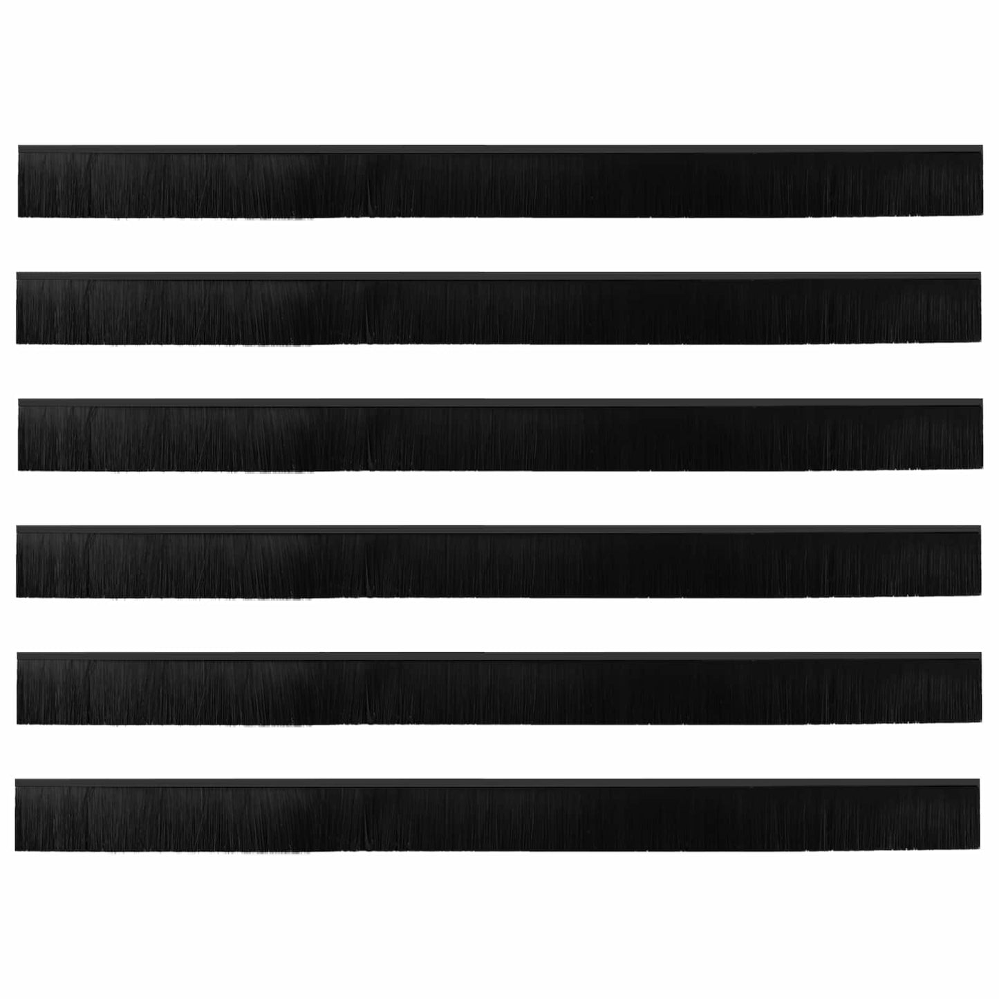Spazzole per porte autoadesive 6 pcs Nero 100 cm