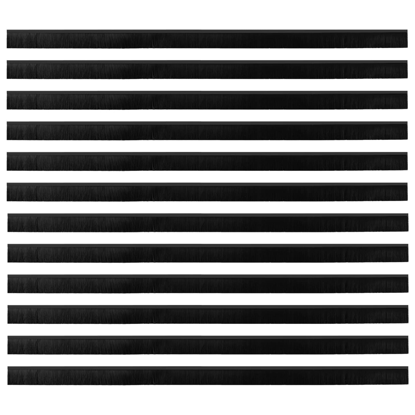 Spazzole per porte autoadesive 12 pcs Nero 100 cm