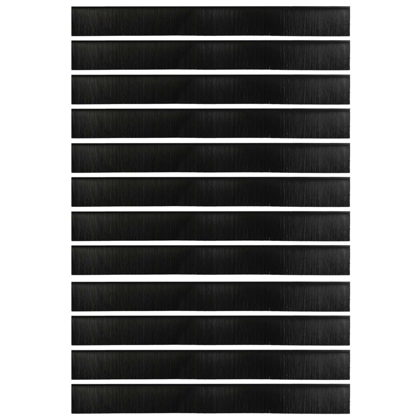 Spazzole per porte autoadesive 12 pcs Nero 100 cm