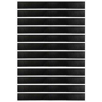 Spazzole per porte autoadesive 12 pcs Nero 100 cm