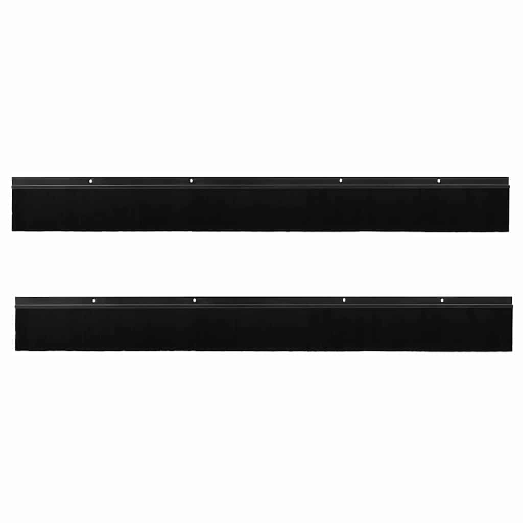 Spazzole per porte a vite 2 pcs Nero 100 cm Lega di alluminio