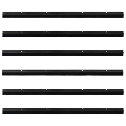 Spazzole per porte a vite 6 pcs Nero 100 cm Lega di alluminio