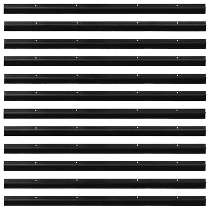 Spazzole per porte a vite 12 pcs Nero 100 cm Lega di alluminio