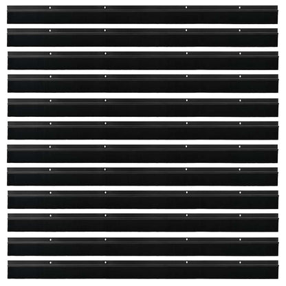 Spazzole per porte a vite 12 pcs Nero 100 cm Lega di alluminio