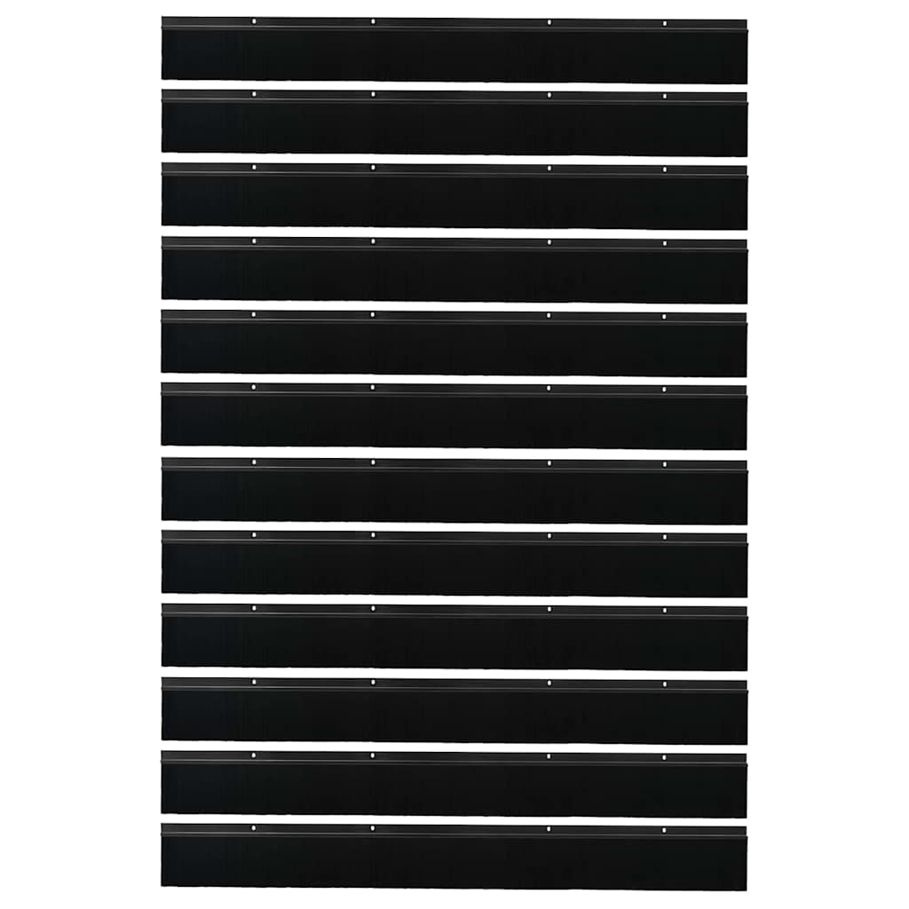 Spazzole per porte a vite 12 pcs Nero 100 cm Lega di alluminio
