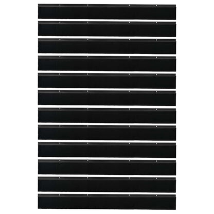 Spazzole per porte a vite 12 pcs Nero 100 cm Lega di alluminio