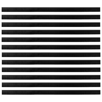 Spazzole per porte a vite 12 pcs Nero 100 cm Lega di alluminio