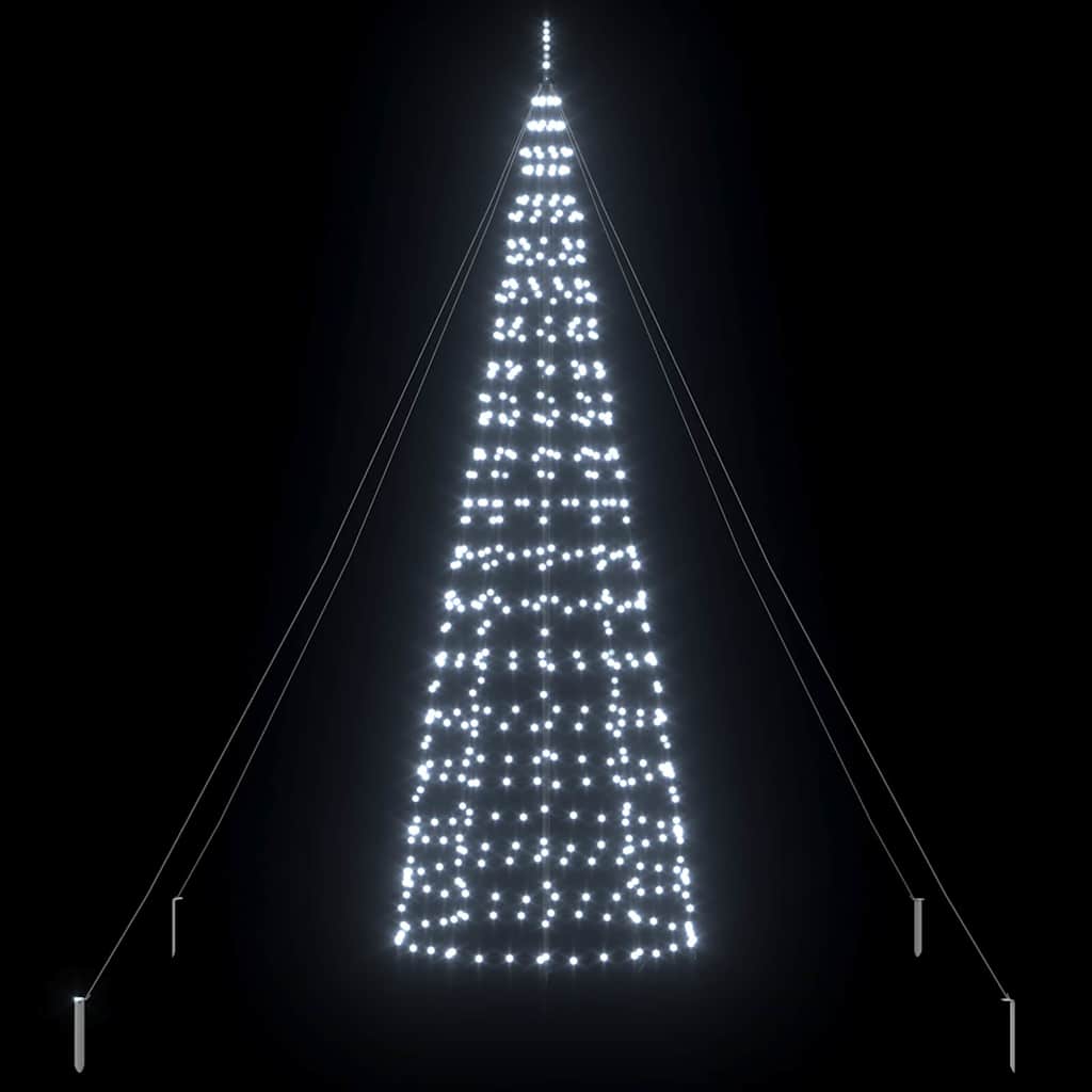 Albero di Natale LED con picchetti per il terreno 400 cm Ferro