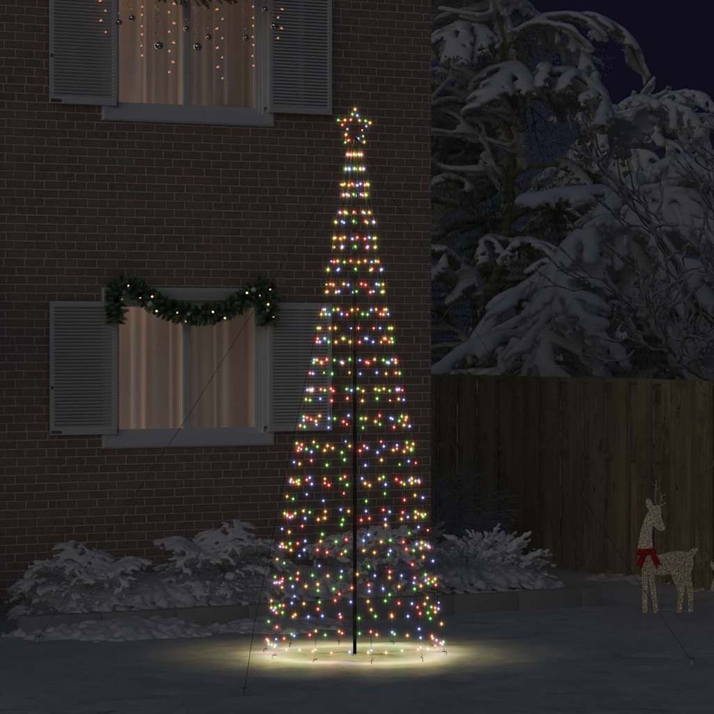 Albero di Natale LED con picchetti per il terreno 400 cm Ferro
