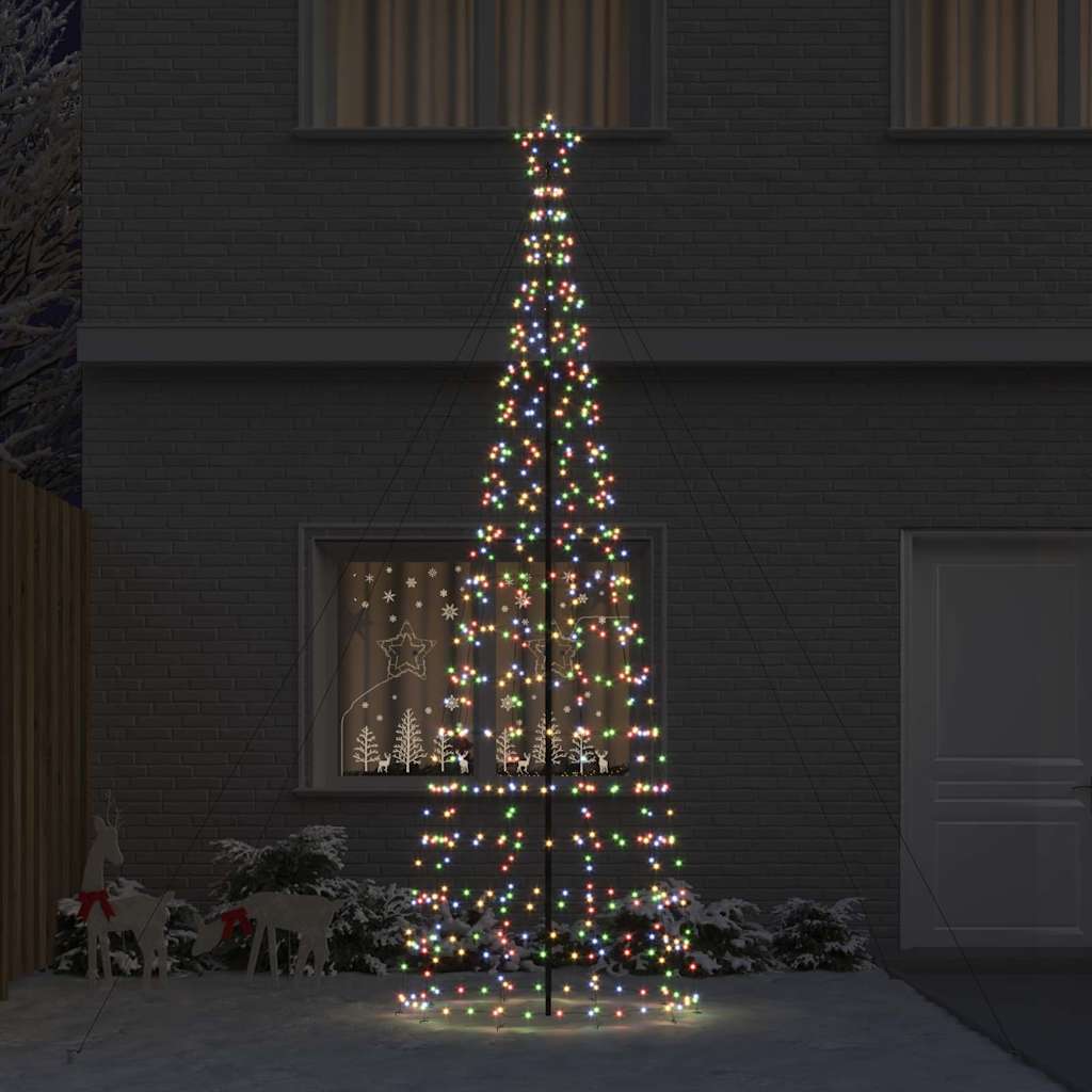 Albero di Natale LED con picchetti per il terreno 400 cm Ferro