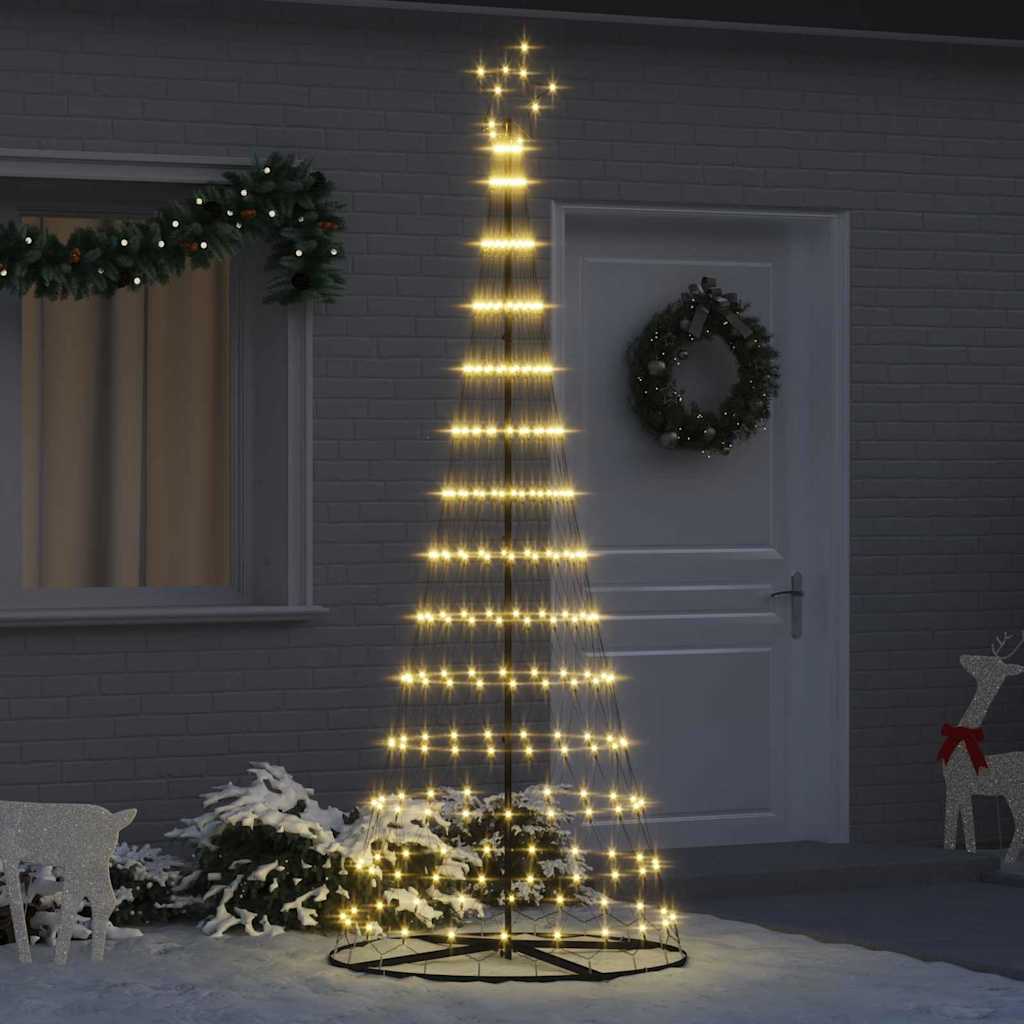 Albero di Natale LED con 295 LED Bianco caldo 250 cm Metallo