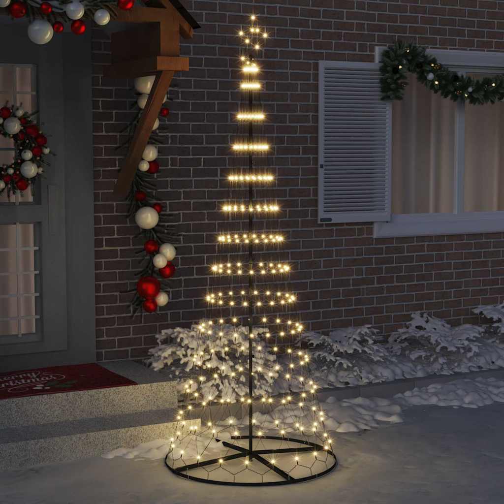 Albero di Natale LED con 295 LED Bianco caldo 250 cm Metallo