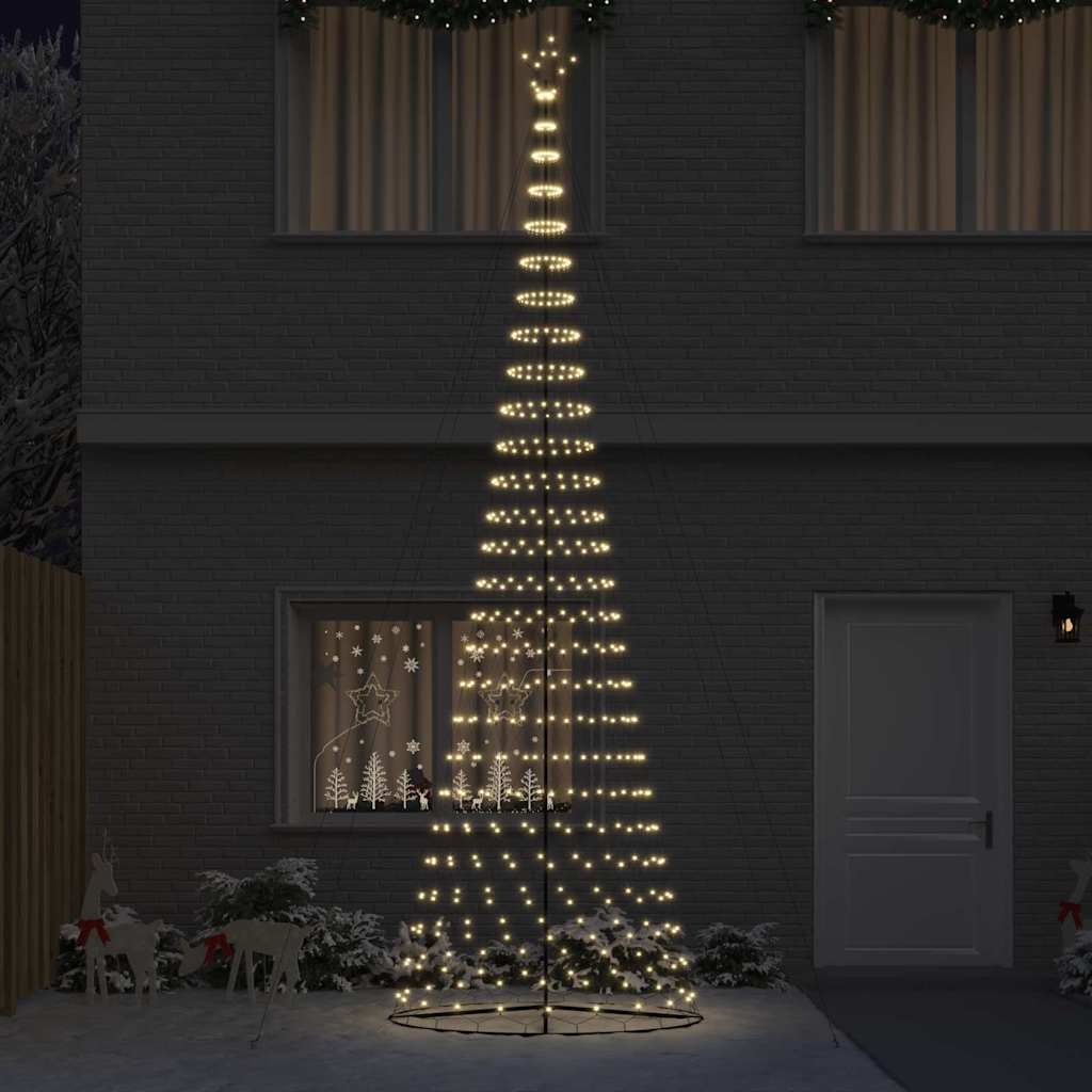Albero di Natale LED con 555 LED Bianco caldo 500 cm Metallo