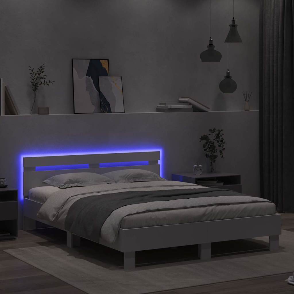 Struttura del letto Bianco 152 x 203 cm Legno multistrato