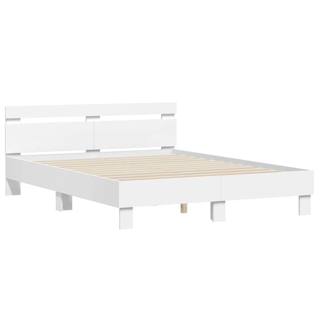 Struttura del letto Bianco 152 x 203 cm Legno multistrato
