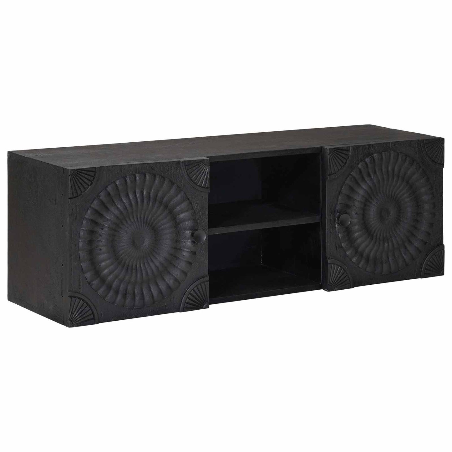 Mobile TV con lo scaffale con porta Nero 105 x 30 x 35 cm