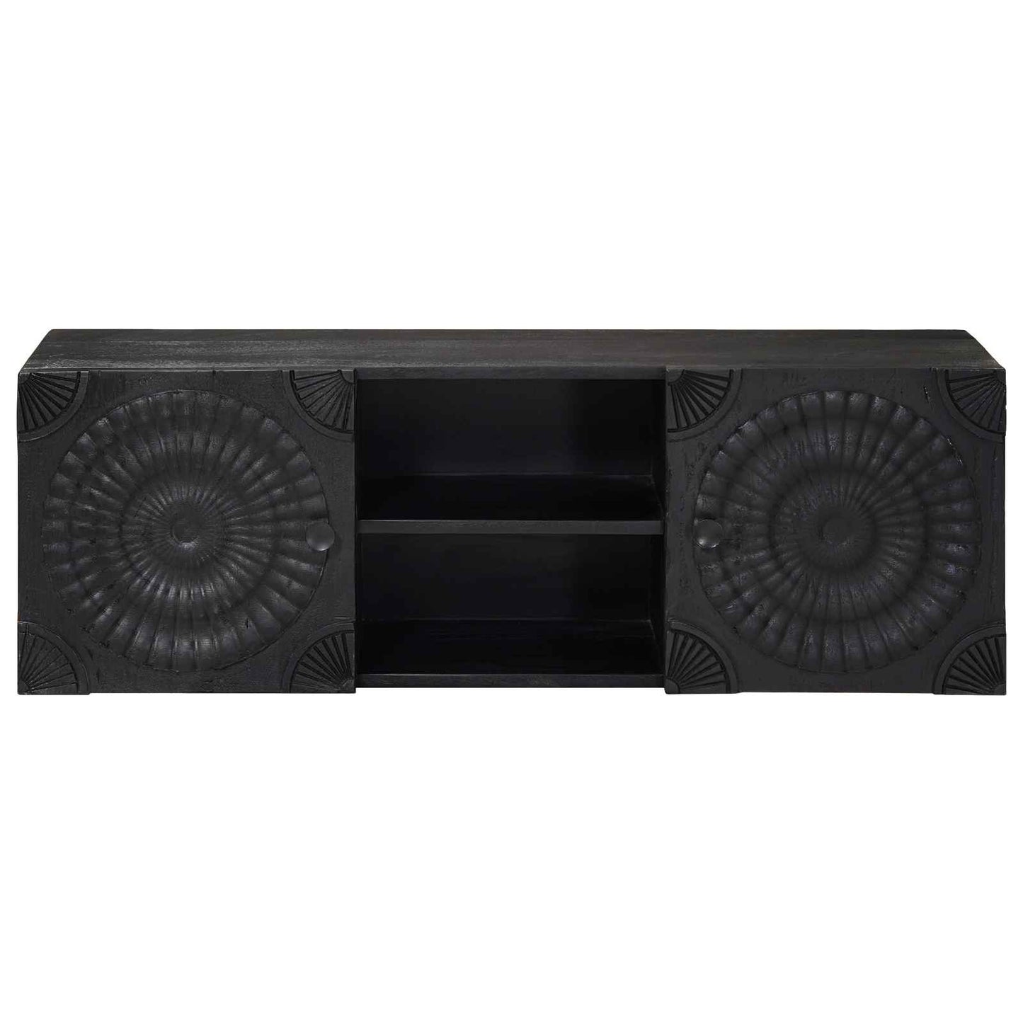 Mobile TV con lo scaffale con porta Nero 105 x 30 x 35 cm