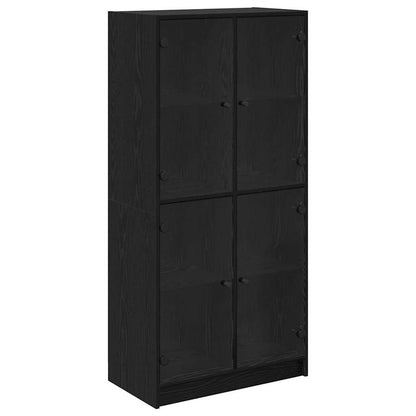 Credenza Rovere Nero 68 x 37 x 142 cm Legno multistrato