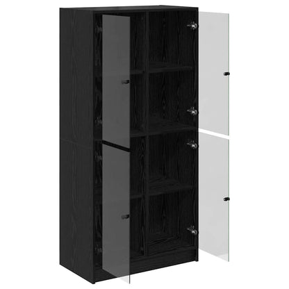 Credenza Rovere Nero 68 x 37 x 142 cm Legno multistrato
