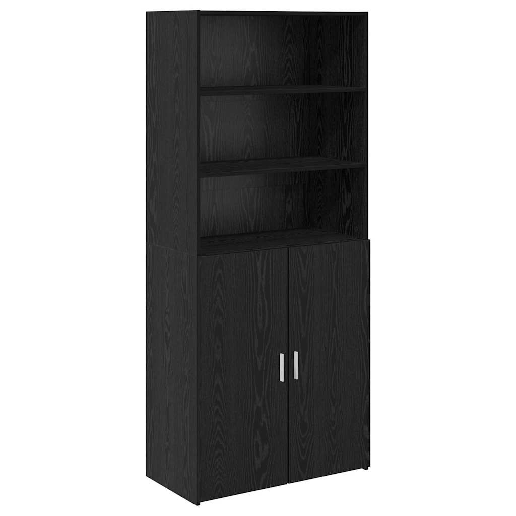 Credenza Rovere Nero 80 x 42,5 x 185 cm Legno multistrato
