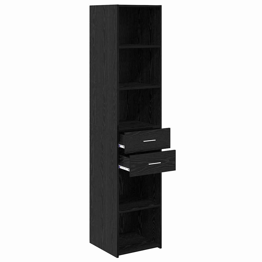 Credenza Rovere Nero 40 x 42,5 x 185 cm Legno multistrato